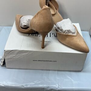 Dream Pairs Nude Pointed Toe Heels Women’s Size 9.5 Ankle Strap Stiletto Pumps